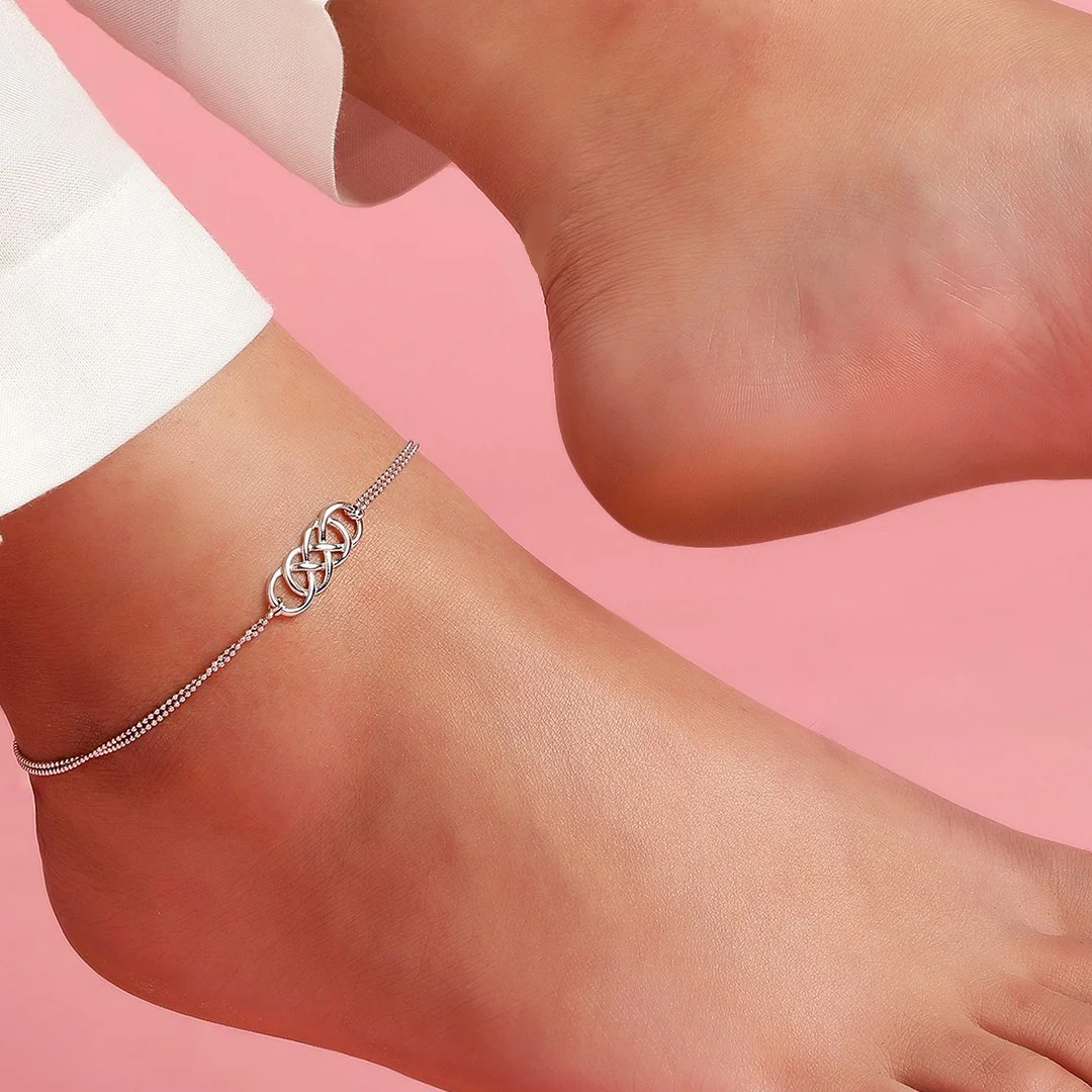 Double infinity 925 Sterling Silver Anklets - Image 3
