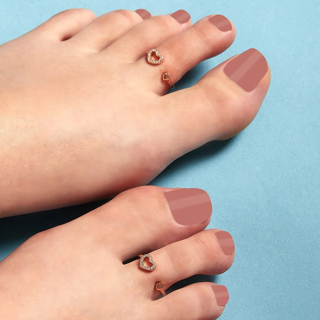 Dreamy Hearts Rose Gold 925 Silver Toe Ring - Image 4