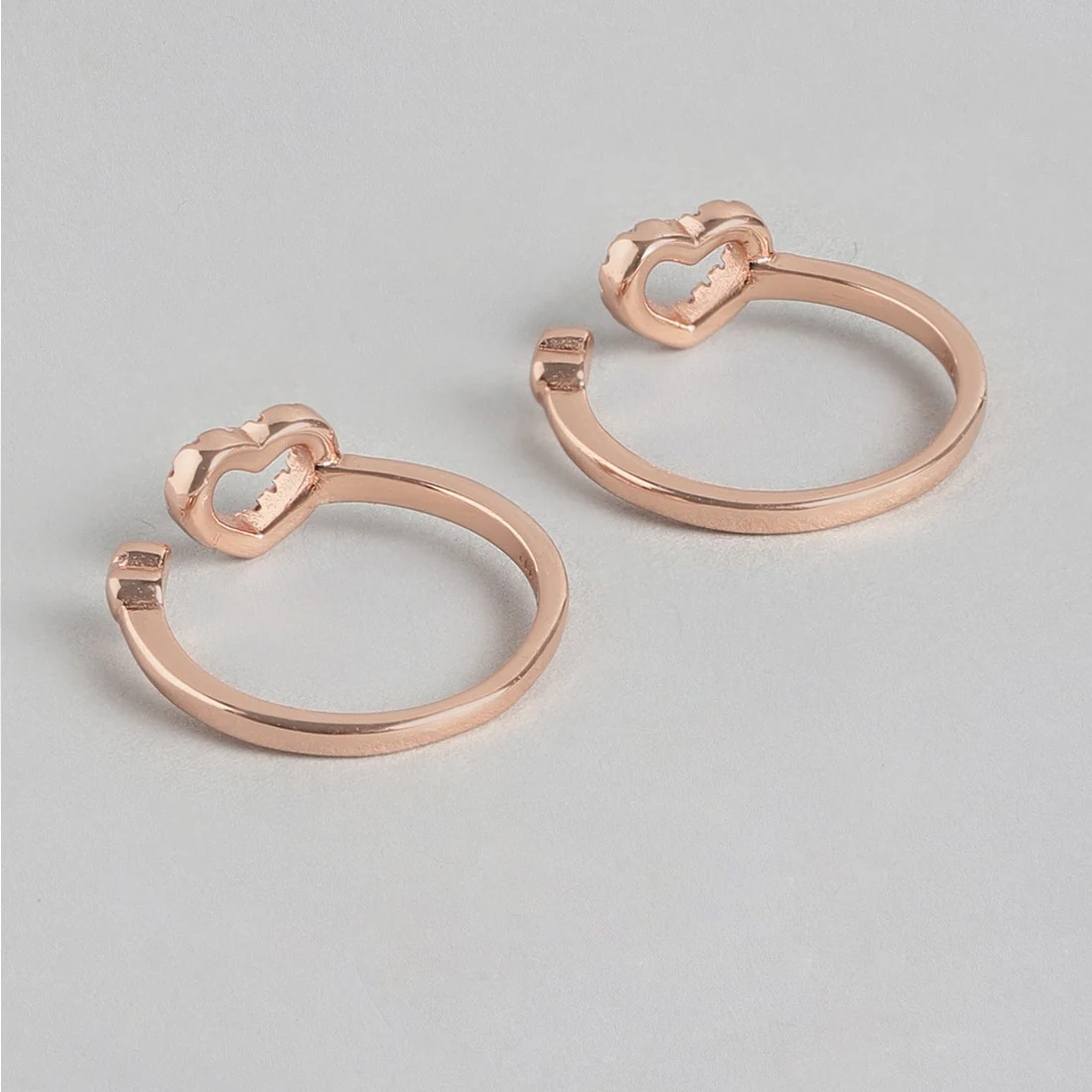 Dreamy Hearts Rose Gold 925 Silver Toe Ring - Image 6