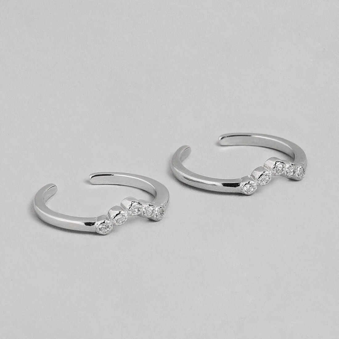 Dreamy Wishbone Silver Adjustable 925 Silver Toe Ring - Image 4