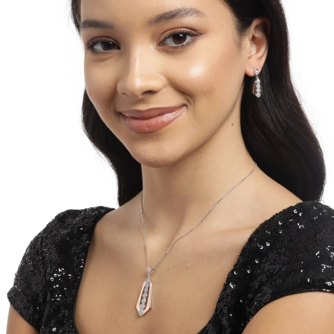 Dual Radiance Brilliance Dual Tone-Plated 925 Sterling Silver Jewelry Set - Image 3