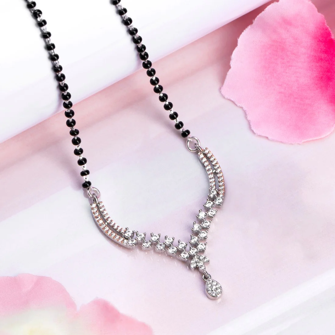 Dual Tone Radiance CZ 925 Sterling Silver Mangalsutra