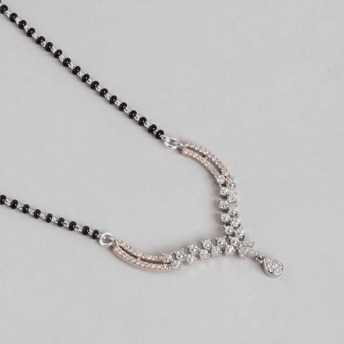 Dual Tone Radiance CZ 925 Sterling Silver Mangalsutra - Image 5
