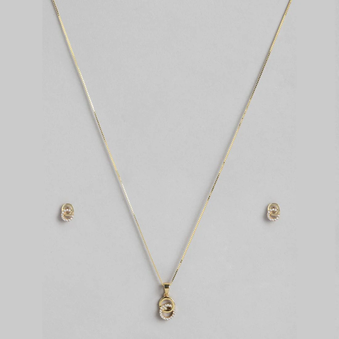 Duality in Gold 925 Sterling Silver Jewelry Set with Twin Circles - Image 4