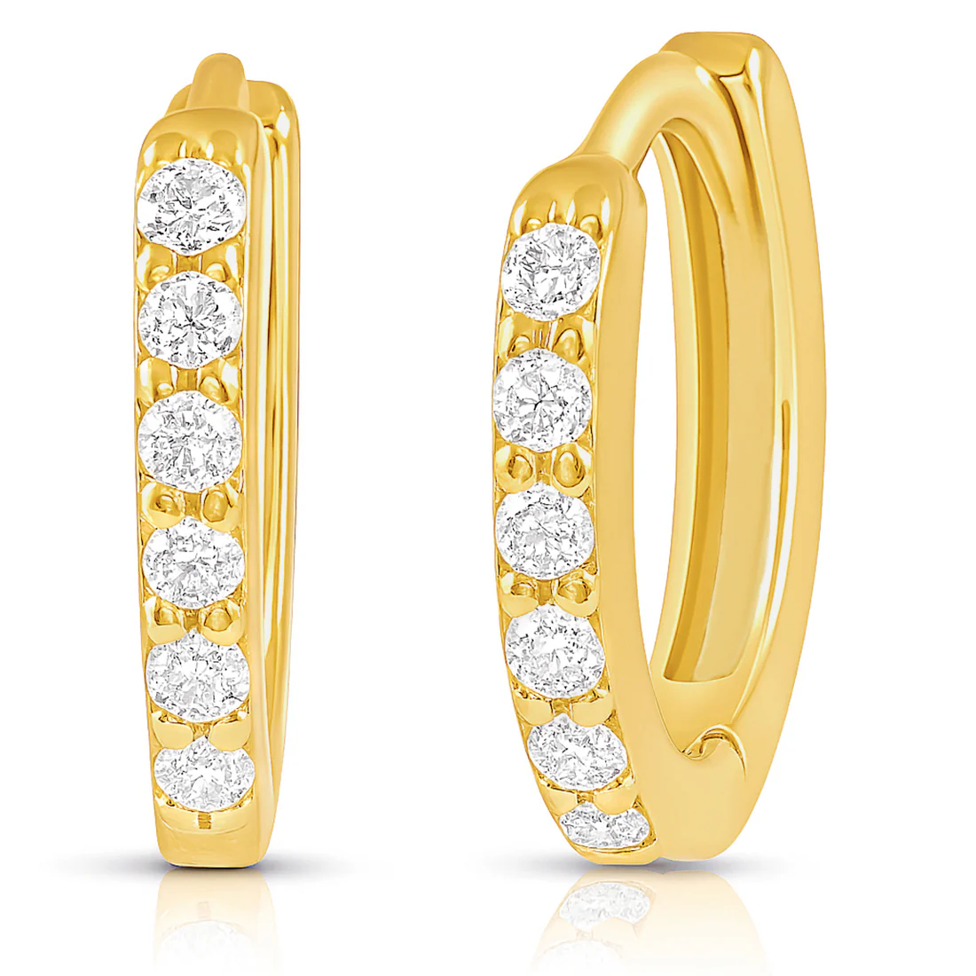 The Classic Gold Moment Hoop 925 Silver Earrings - Image 3