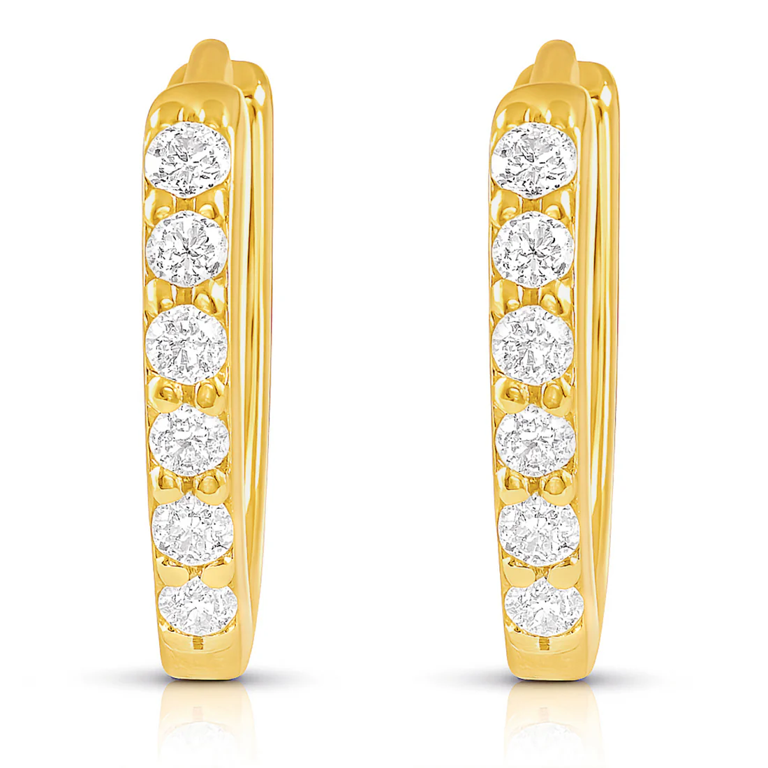 The Classic Gold Moment Hoop 925 Silver Earrings - Image 4