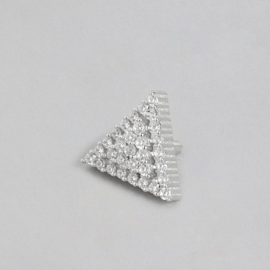 Chic Triangle Brilliance Rhodium-Plated CZ 925 Sterling Silver Earrings - Image 4