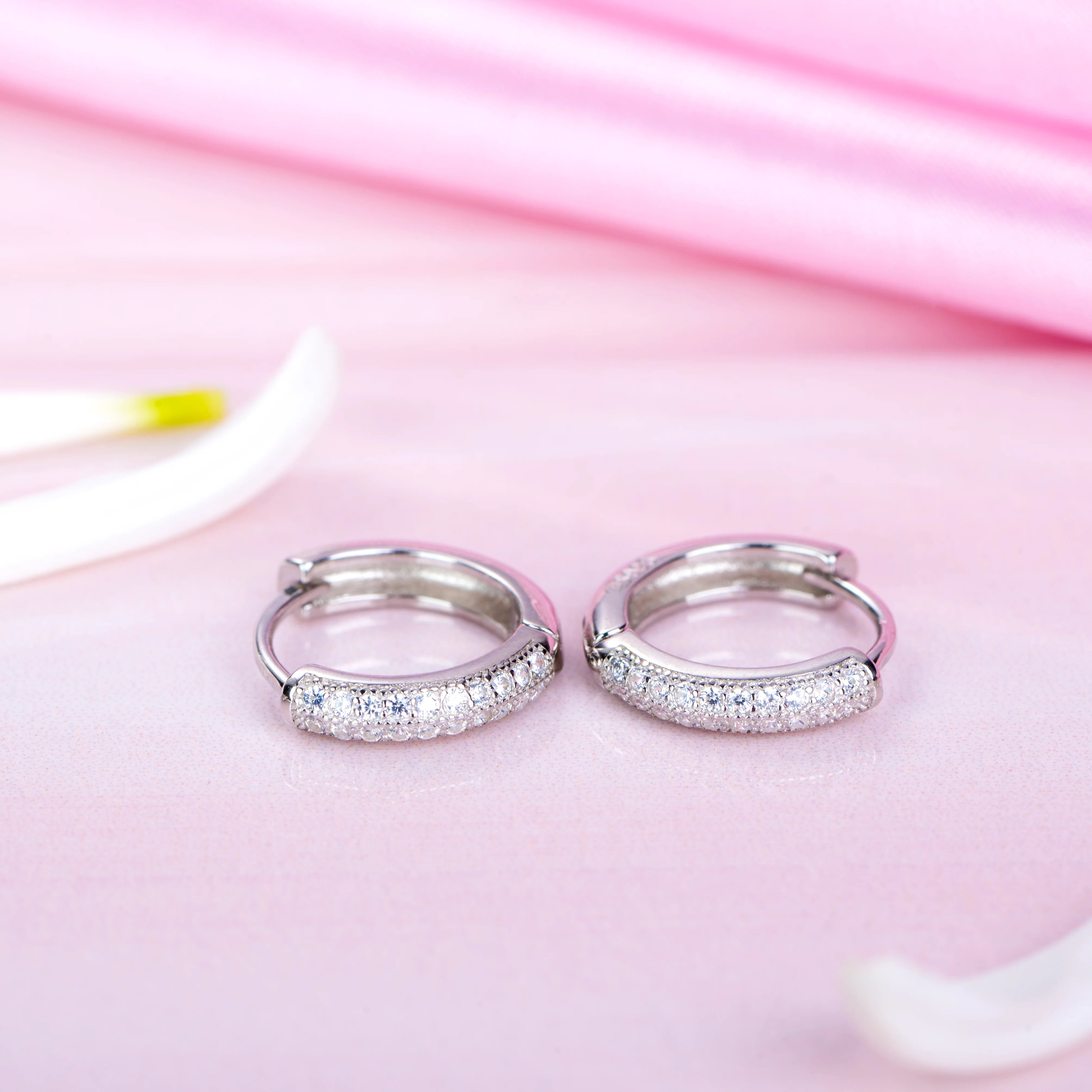 Limitless Charm Cubic Zirconia Rhodium Plated 925 Sterling Silver Earrings - Image 2