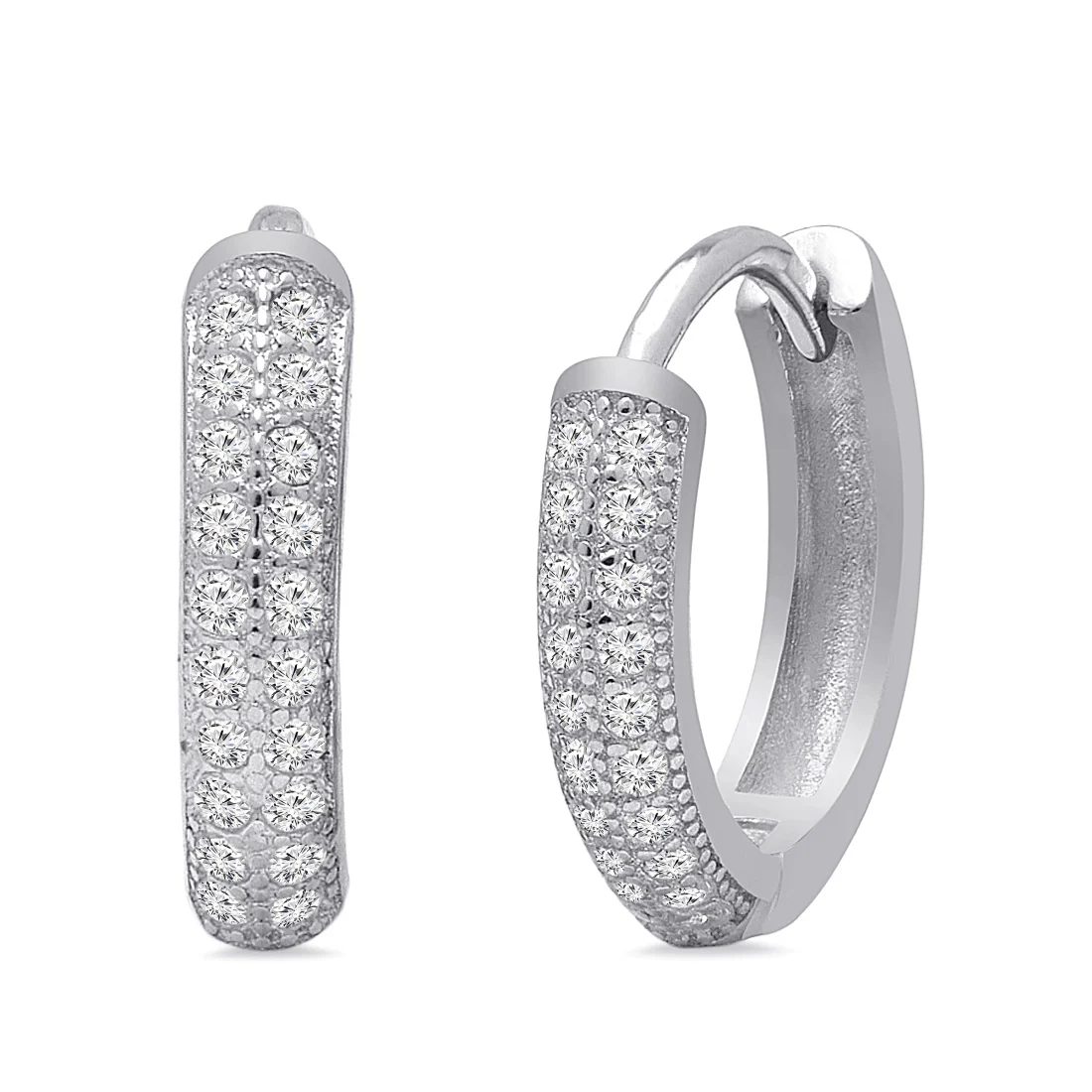 Limitless Charm Cubic Zirconia Rhodium Plated 925 Sterling Silver Earrings - Image 3
