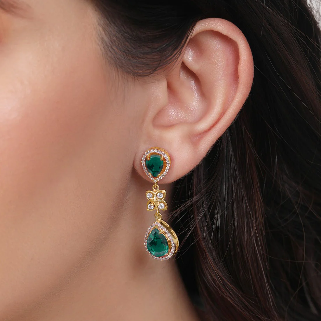 Luminous Red Gold Plated 925 Sterling Silver Earrings - Image 2