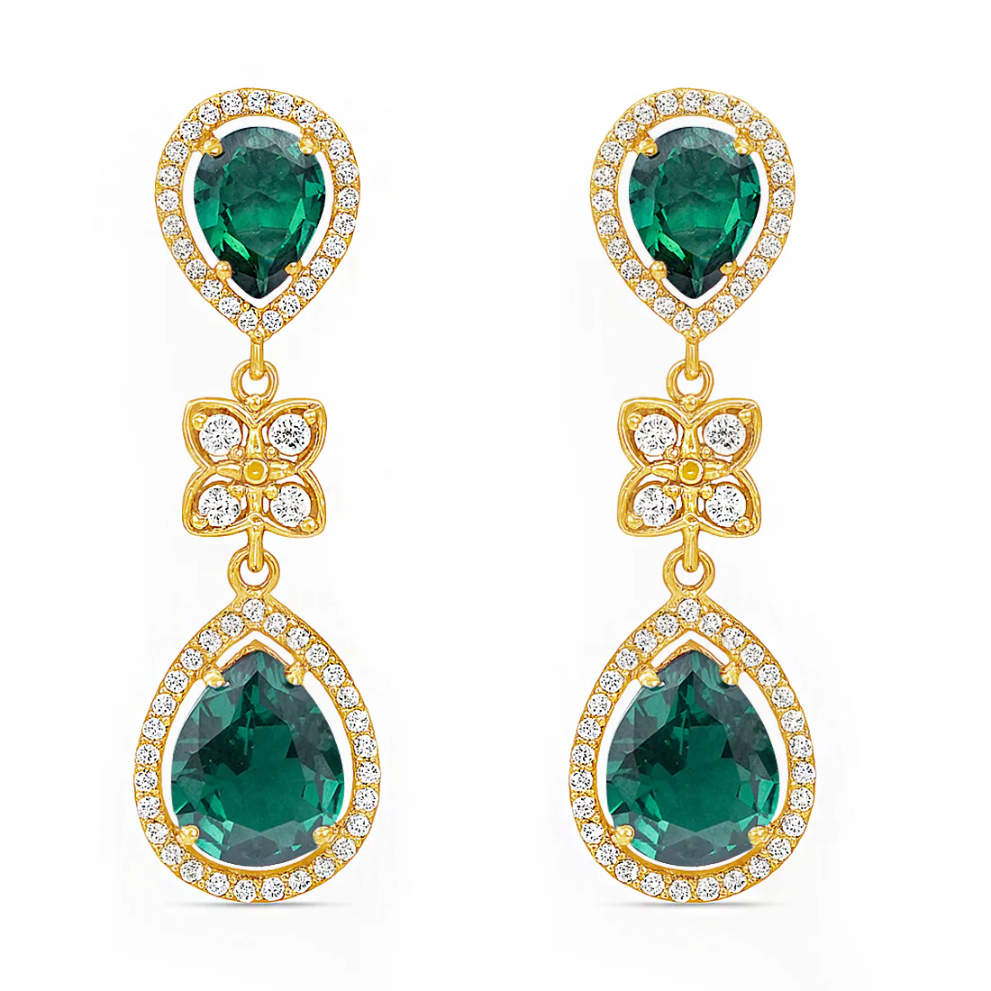 Luminous Red Gold Plated 925 Sterling Silver Earrings - Image 4