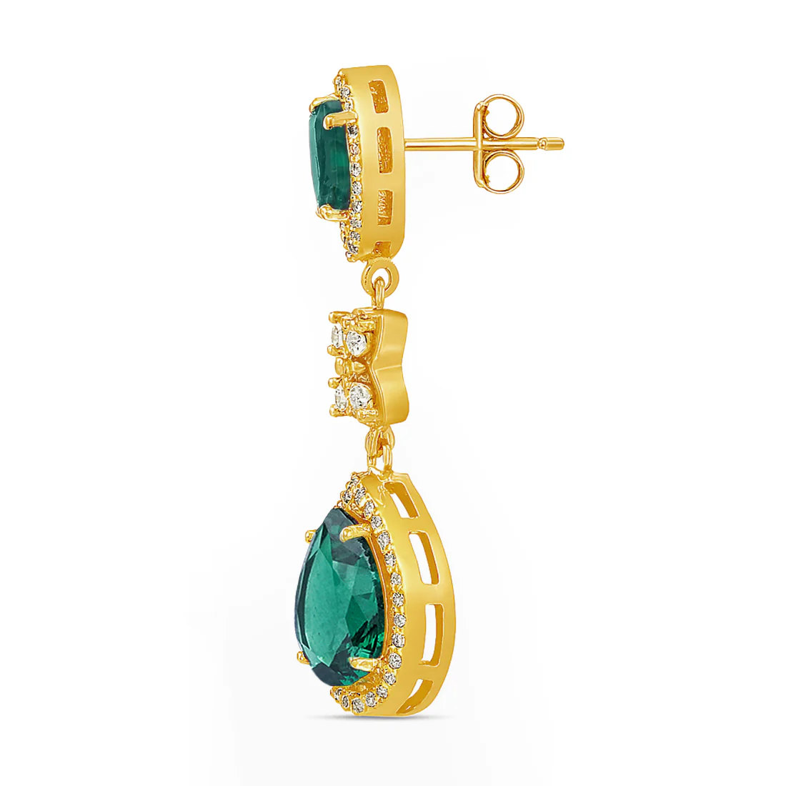Luminous Red Gold Plated 925 Sterling Silver Earrings - Image 5