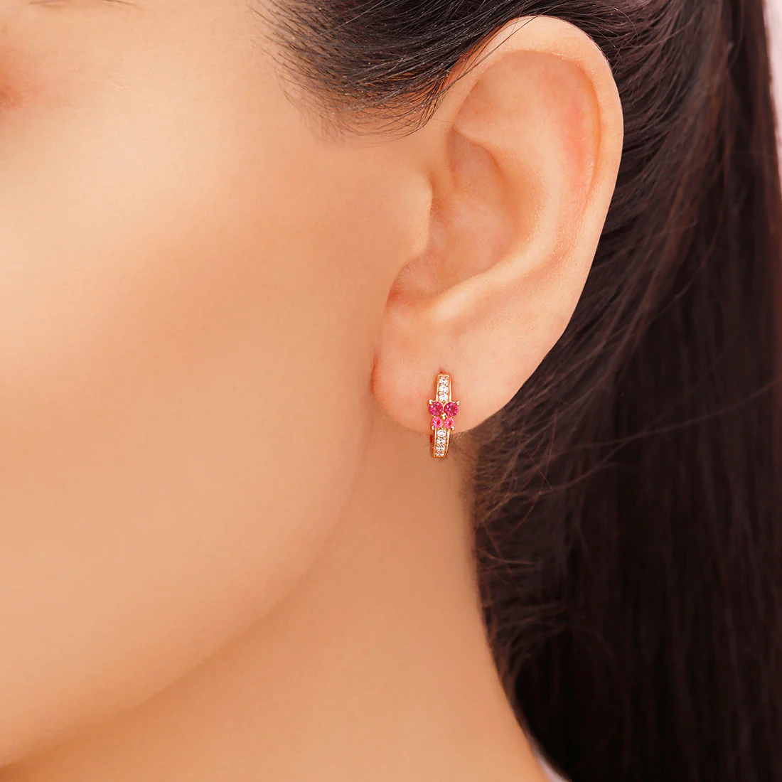 Blossom Blush Rose Gold Plated 925 Sterling Silver Earrings - Image 3