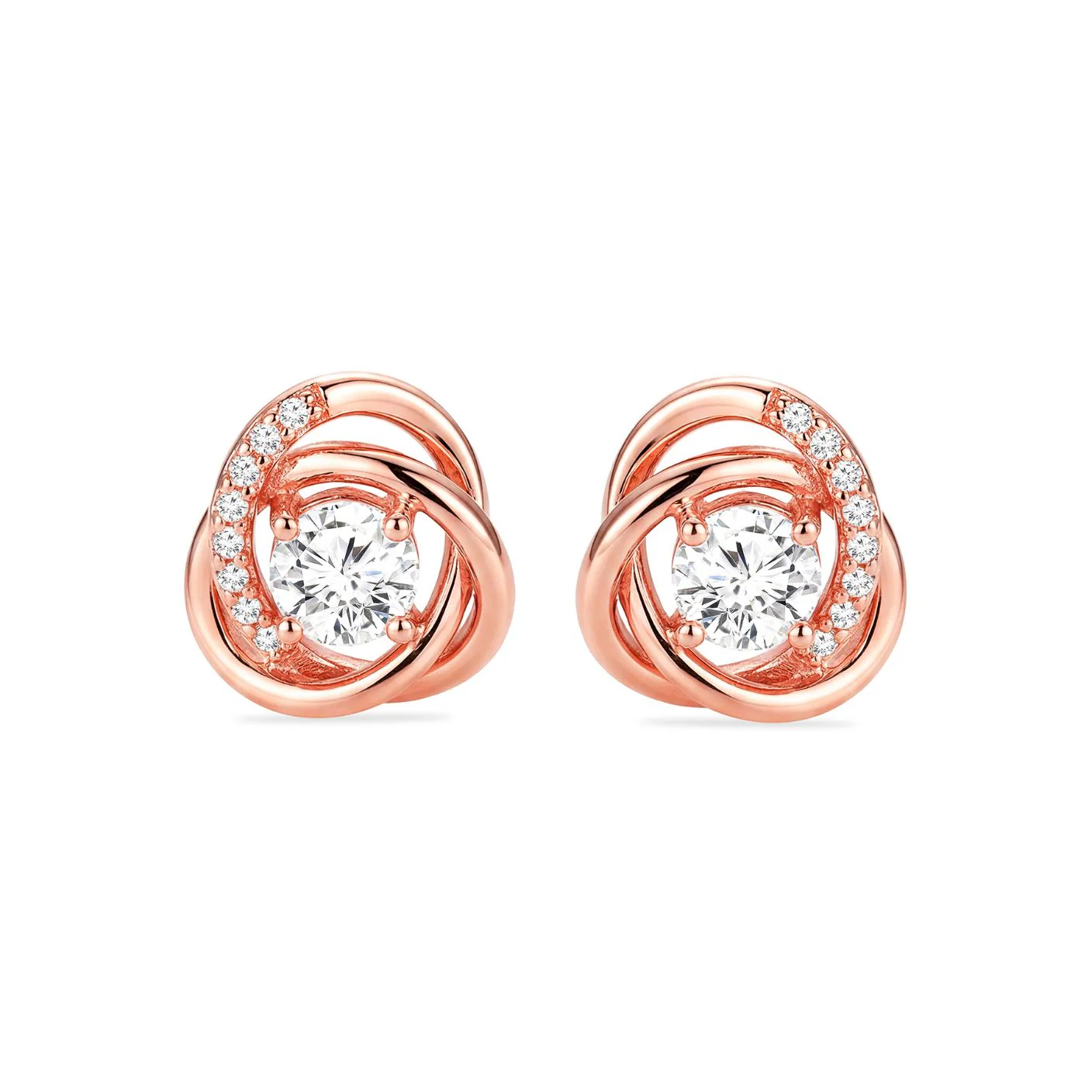Inner Glow Rose Gold Silver Stud Earrings - Image 6