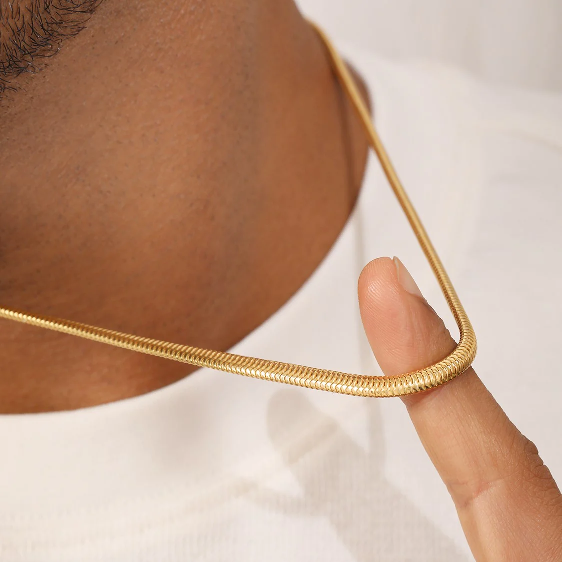 Effortless Elegance Men's Gold-Plated 925 Sterling Silver Snake Chain - Image 4