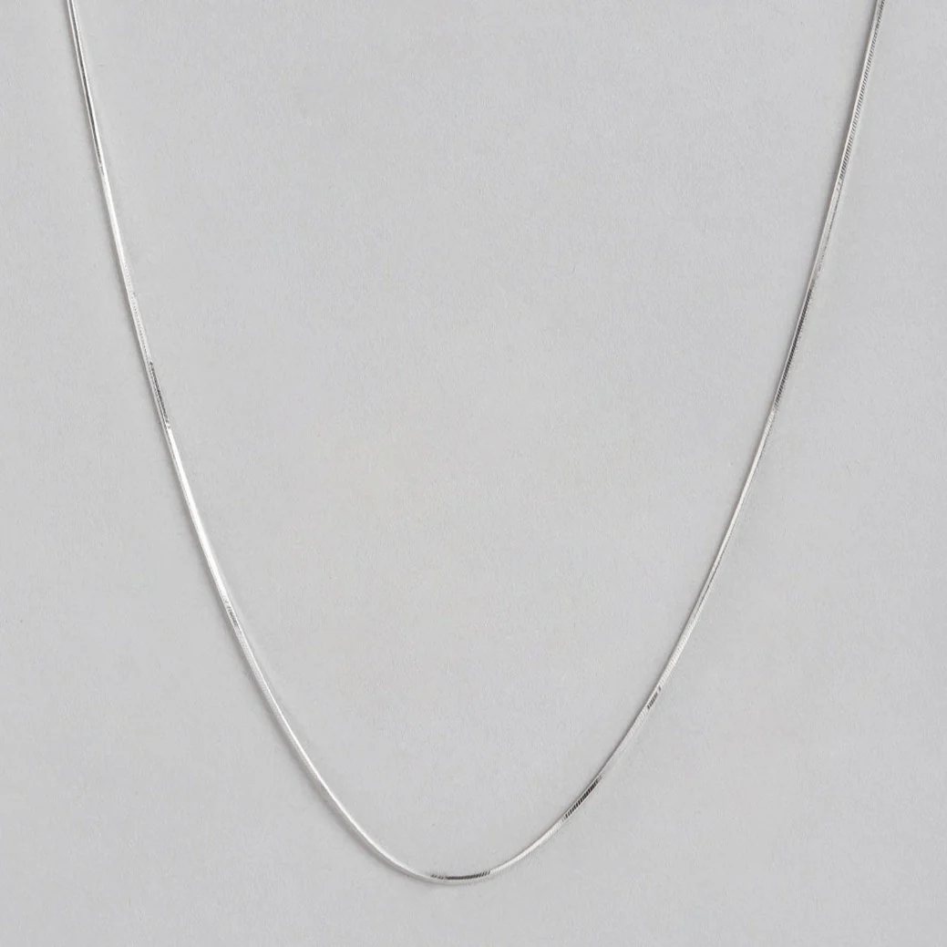 Elegant Rhodium Plated 925 Sterling Silver Chain