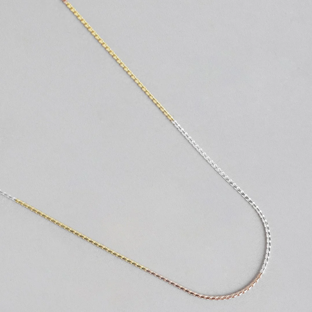 Elegant and Classic Triple Tone 925 Silver Chain - Image 4