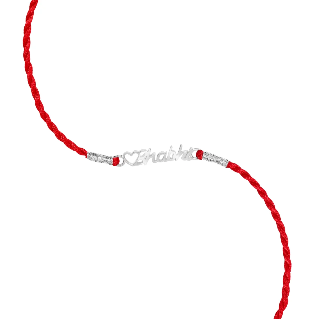 Elegant Bhabhi With Heart Charm Rhodium-Plated Thread Rakhi For Her - Image 5