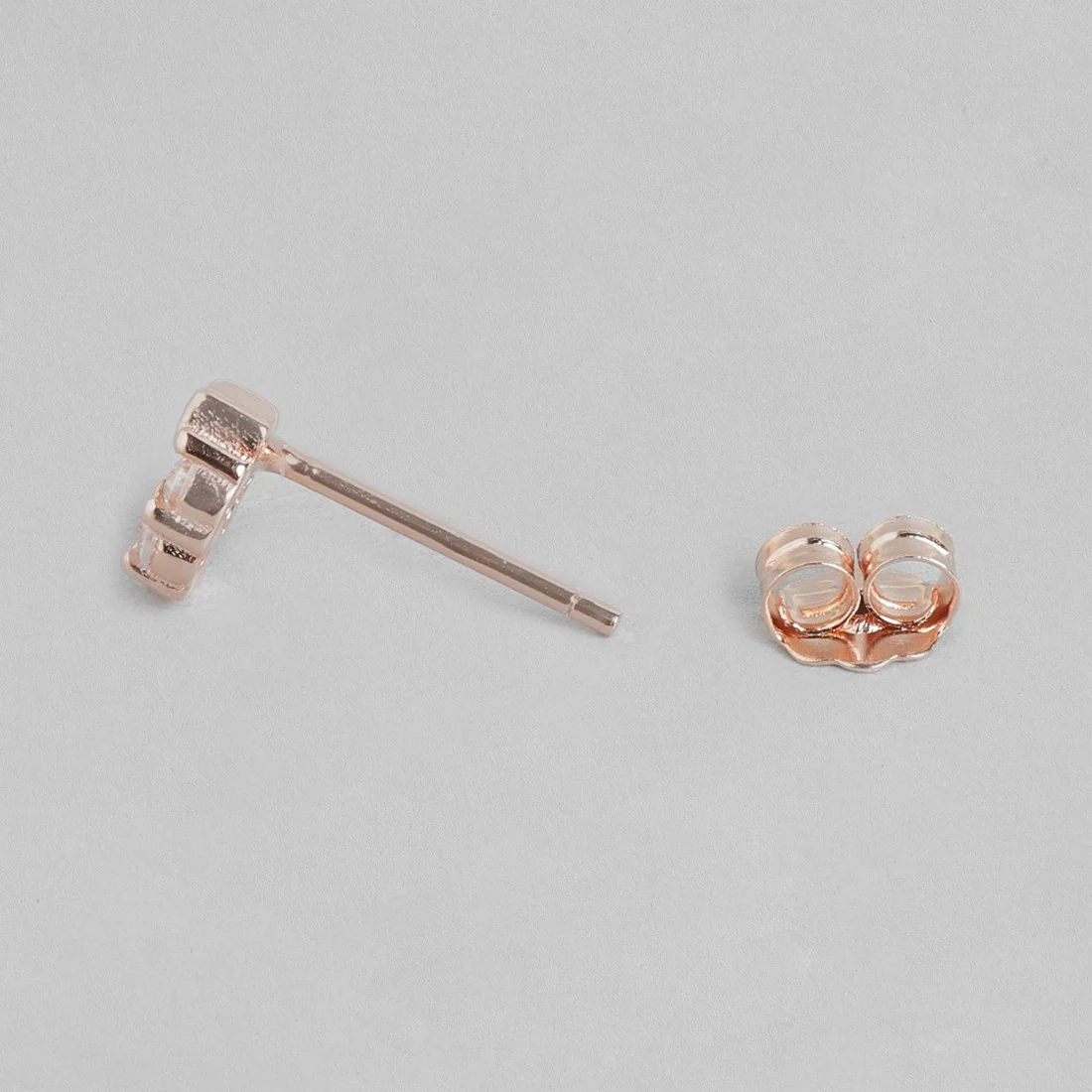 Elegant Bow Brilliance Rose Gold-Plated CZ 925 Sterling Silver Stud Earrings - Image 6