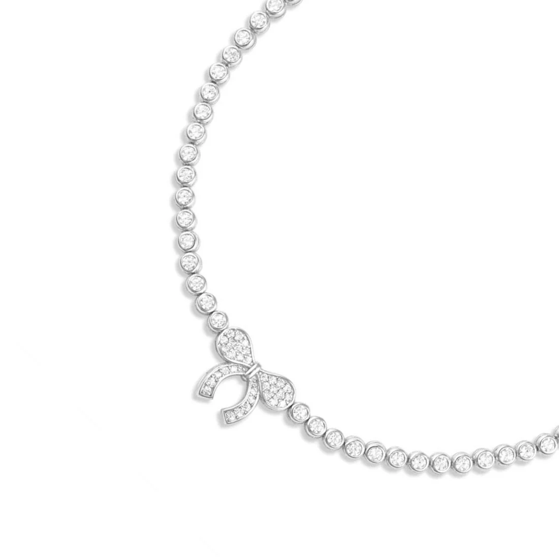 Elegant Bow Rhodium Plated 925 Sterling Silver Bracelet - Image 5