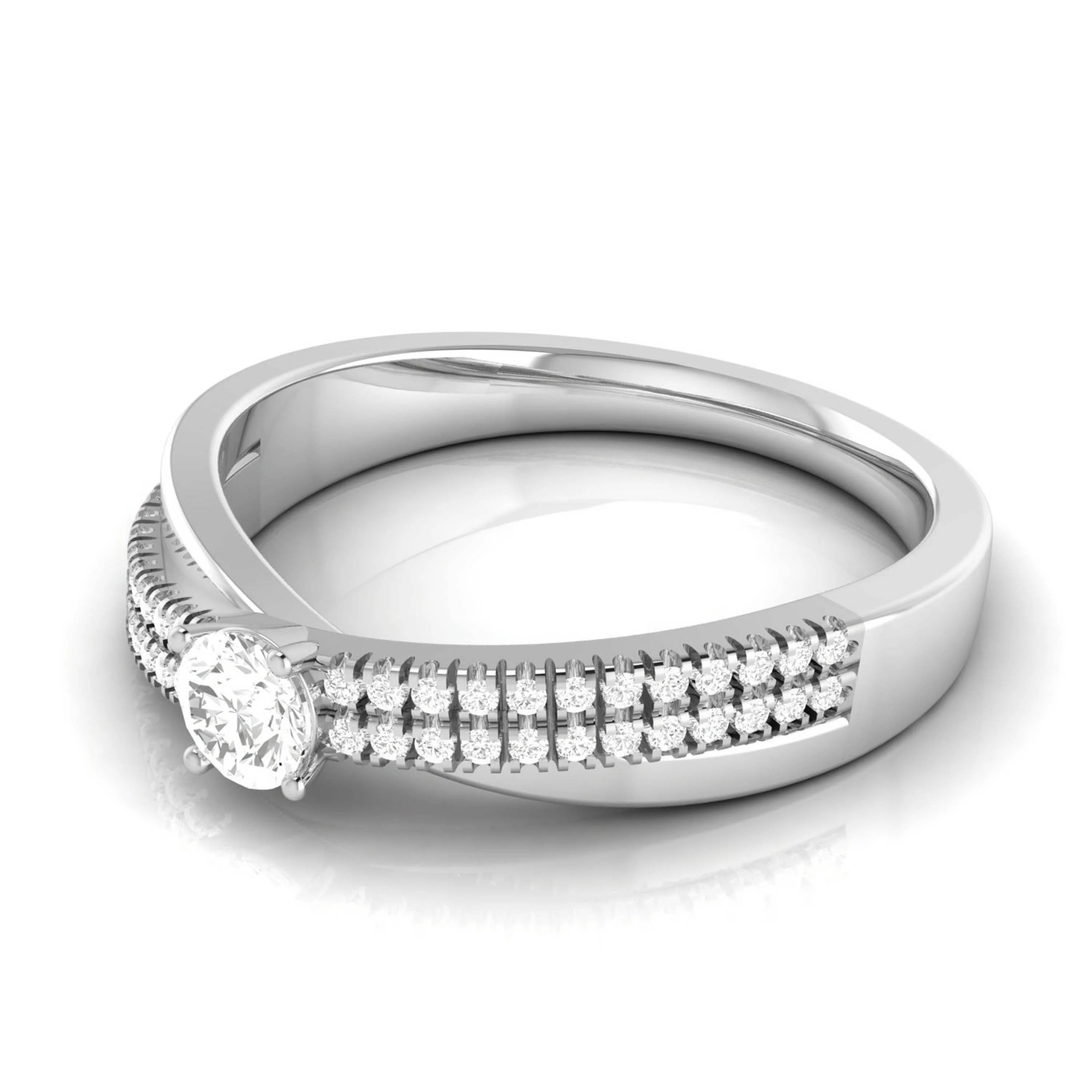 0.34 CT Elegant Cross Diamond Gold Ring - Image 12