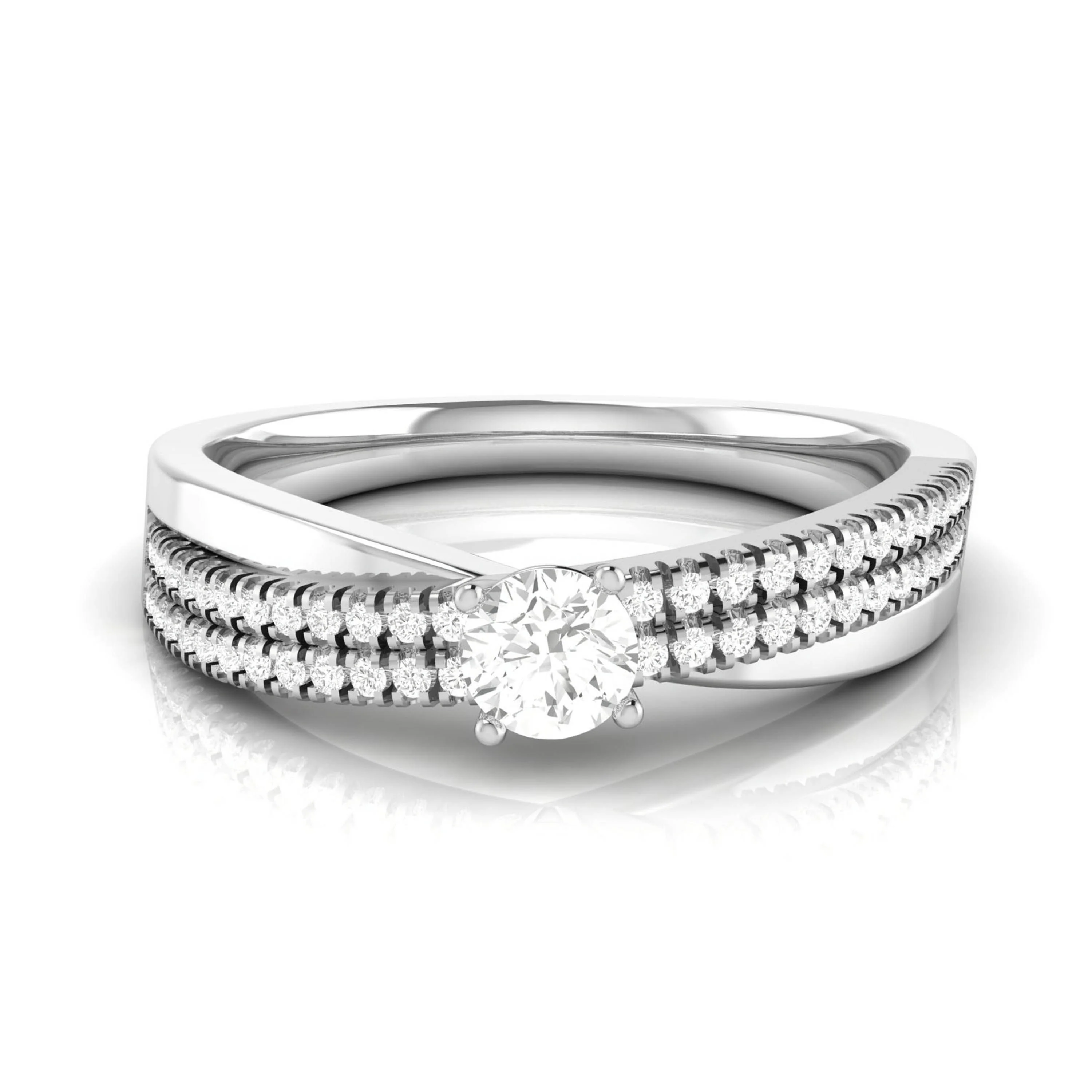 0.34 CT Elegant Cross Diamond Gold Ring - Image 13