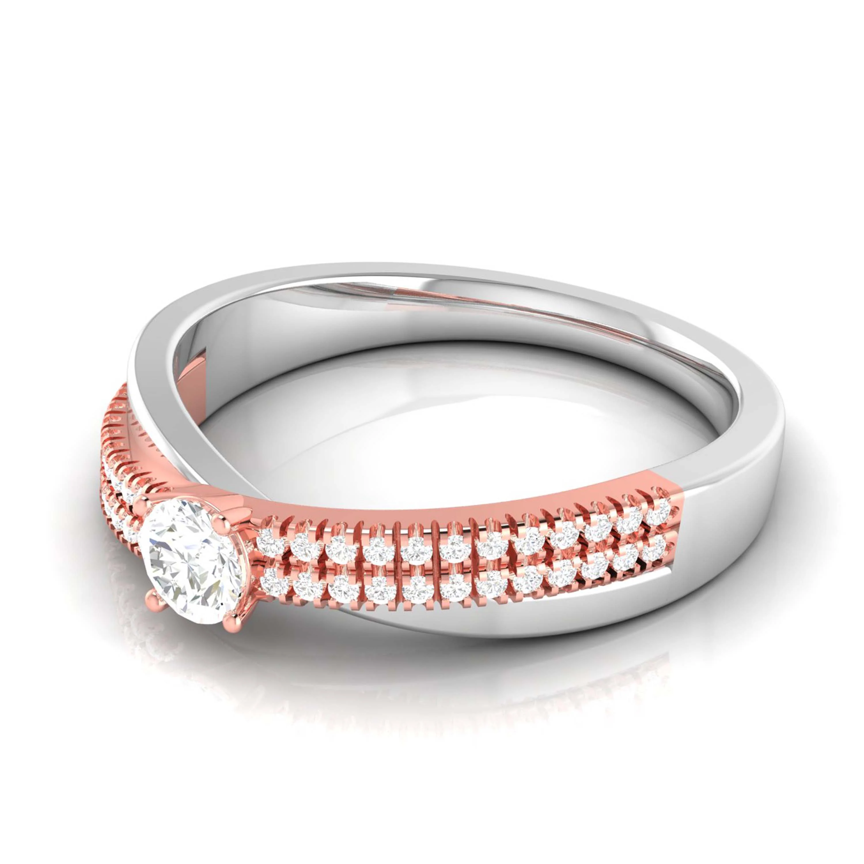 0.34 CT Elegant Cross Diamond Gold Ring - Image 7