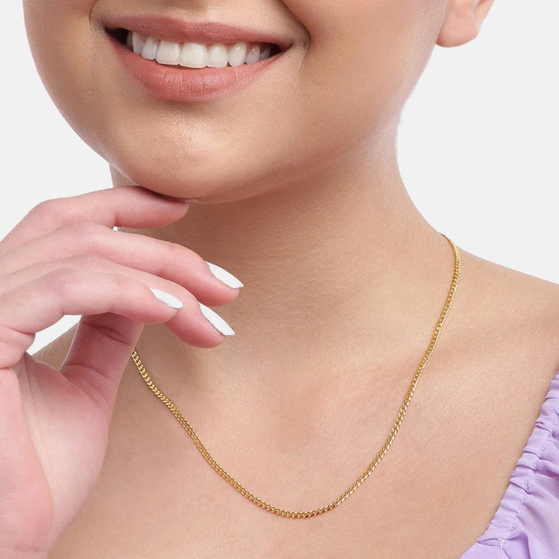 Elegant Golden Plated 925 Sterling Silver Curb Chain - Image 3