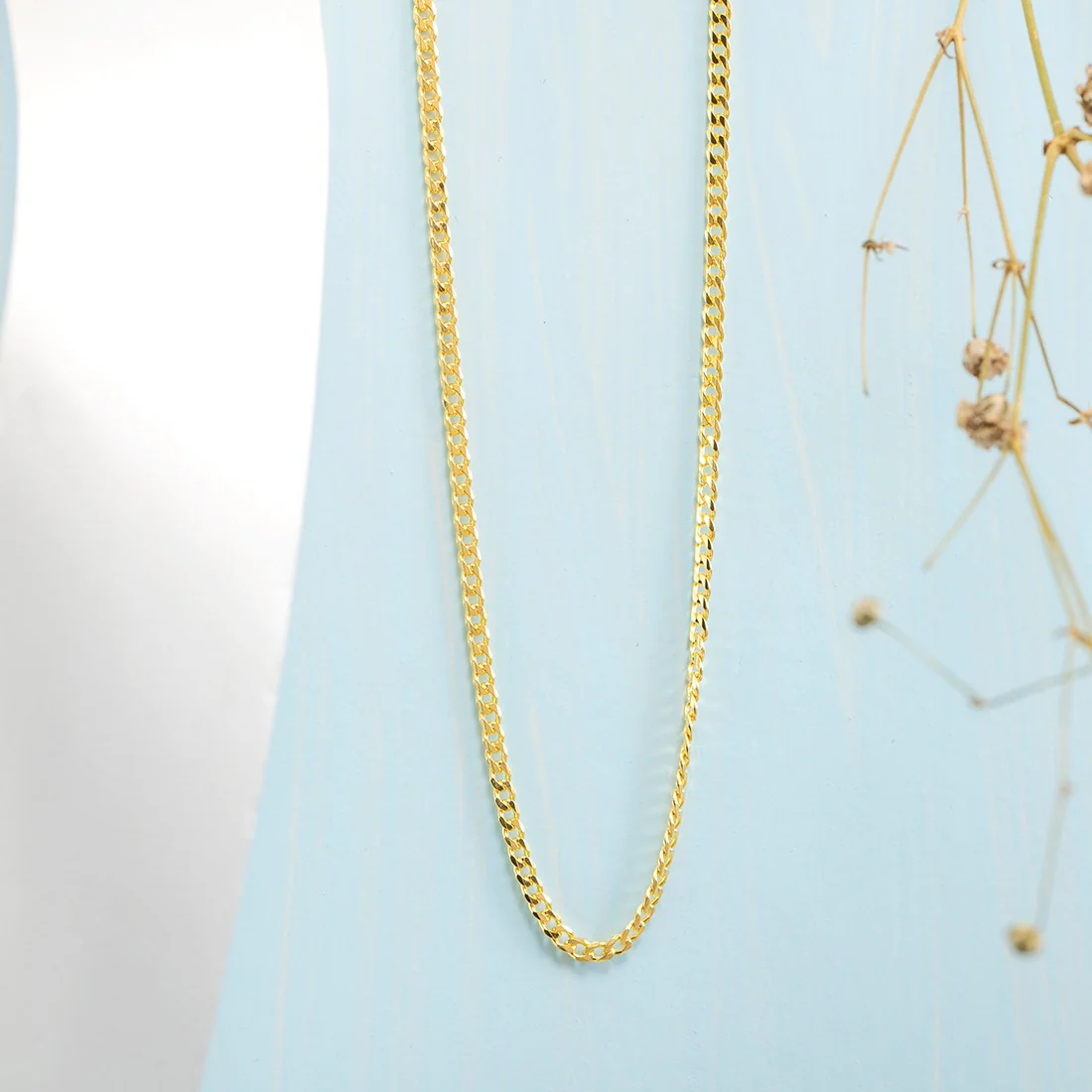 Elegant Golden Plated 925 Sterling Silver Curb Chain - Image 4