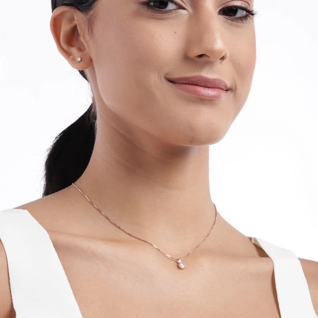Elegant Rose-Gold Plated 925 Sterling Silver CZ Jewelry Set - Image 5