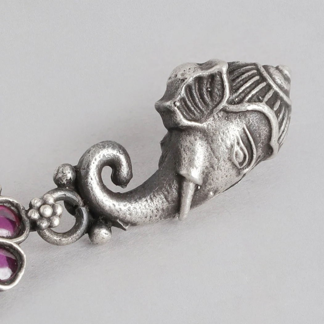 Elephant Oxidised  925 Sterling Silver Drop Earrings - Image 4