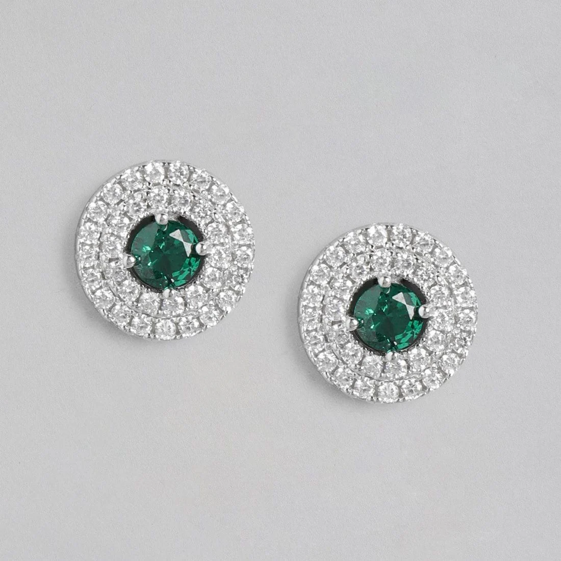 Emerald Elegance Rhodium-Plated CZ 925 Sterling Silver Jewelry Set - Image 4