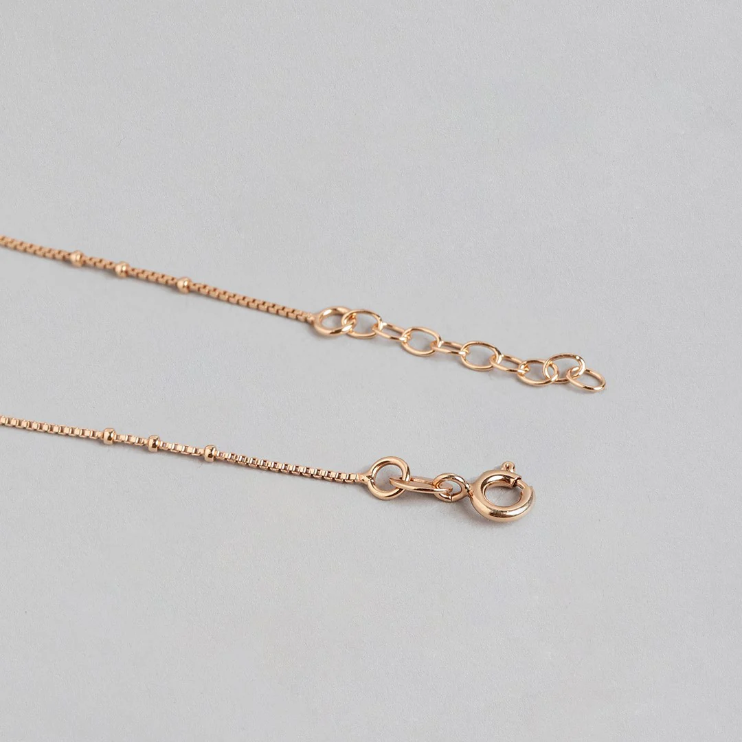 Enchanted Heartbeat Rose Gold-Plated 925 Sterling Silver Chain Anklet - Image 8