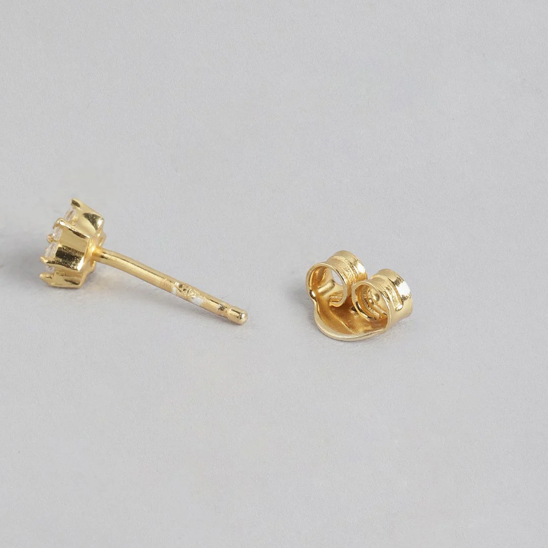 Enchanting Floral 925 Sterling Silver Earring in Gold Plating - Image 7