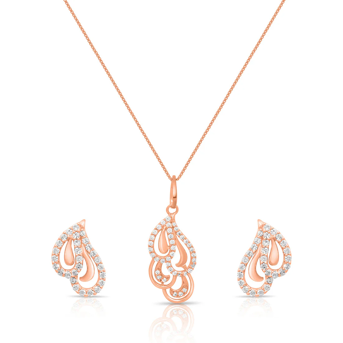 Enchanting Rose Gold Plated 925 Sterling Silver Jewelry Set - Image 3