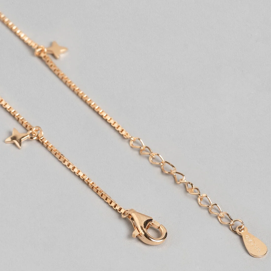 Enchanting Star 925 Silver Anklets In Rose Gold - Image 8