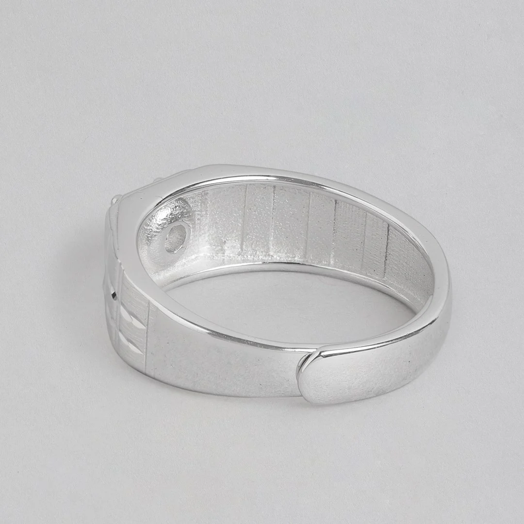 Endless Devotion Rhodium-Plated 925 Sterling Silver Couple Ring (Adjustable) - Image 11