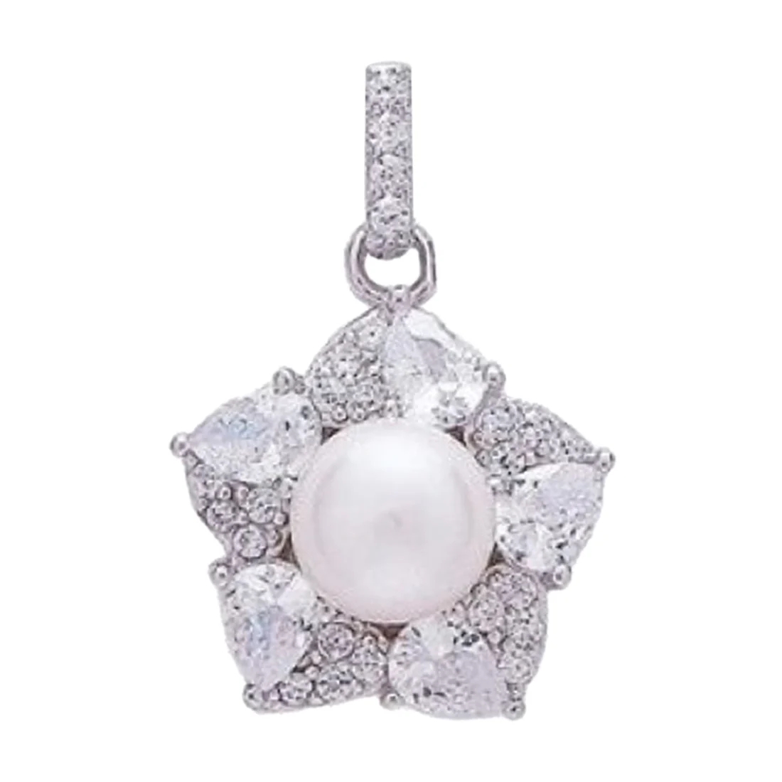 Eternal Blossoms 925 Sterling Silver Rhodium-Plated Flower Pendant with Chain - Image 5