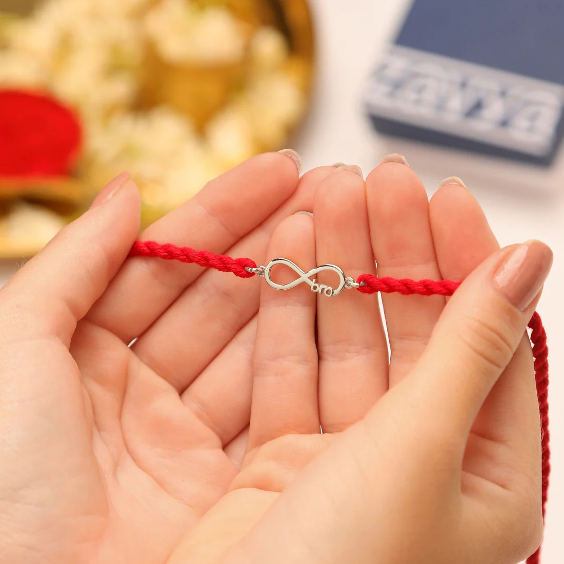 Infinity Bond Rhodium-Plated 925 Sterling Silver Rakhi - Image 3