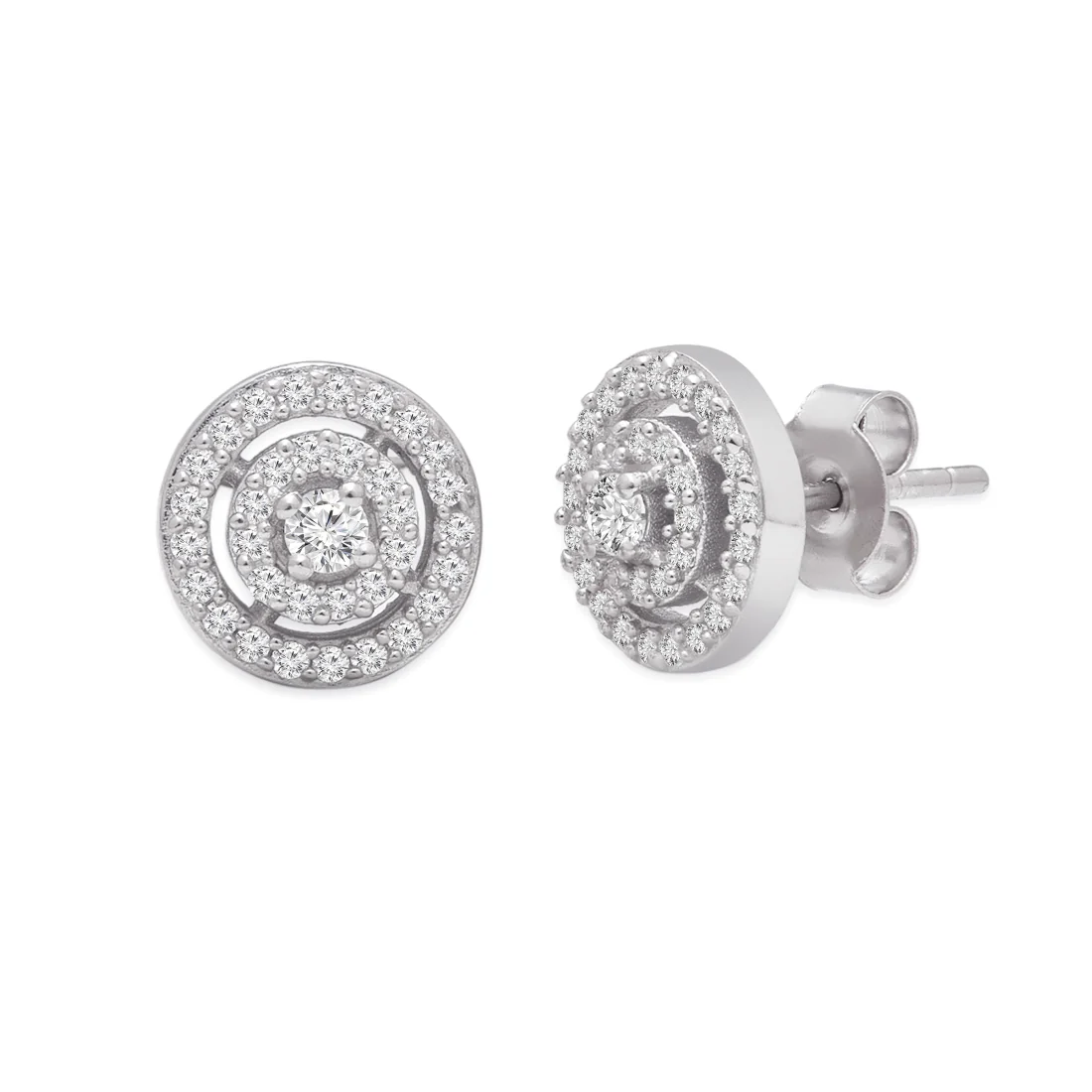 Eternal Circles Rhodium-Plated 925 Sterling Silver Earrings - Image 4