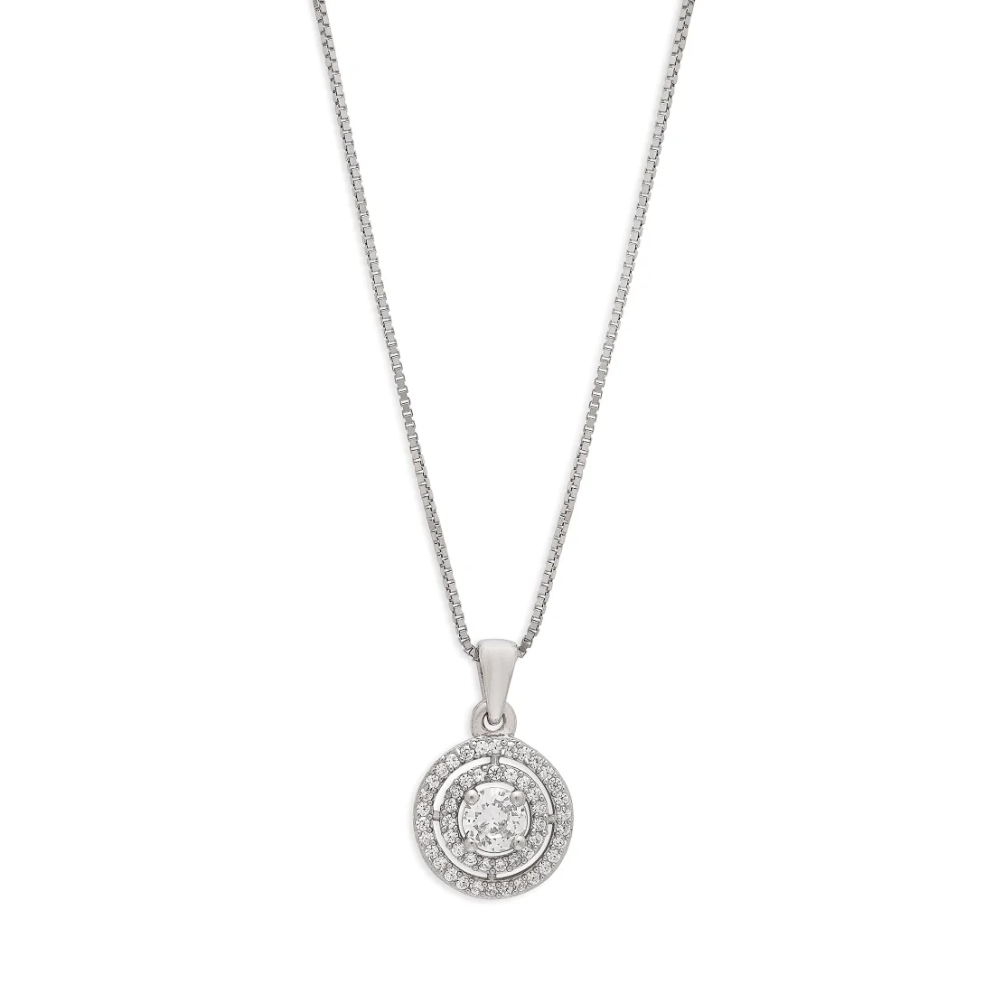 Eternal Circles Rhodium-Plated 925 Sterling Silver Pendant with Chain - Image 6