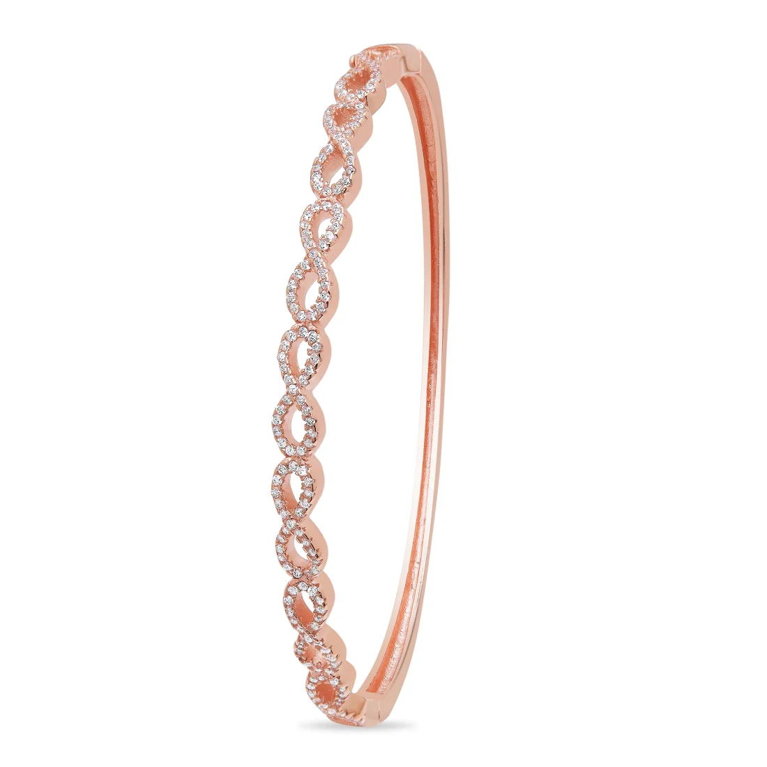 Eternal Elegance Rhodium Plated 925 Sterling Silver Infinity Bracelet - Image 7