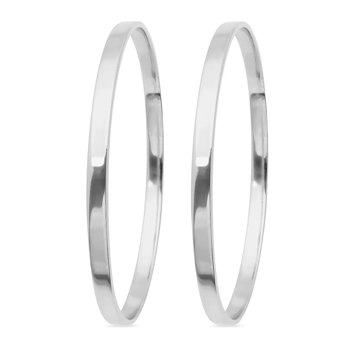 Eternal Elegance 925 Sterling Silver Rhodium-Plated Plain Bangle - Image 7