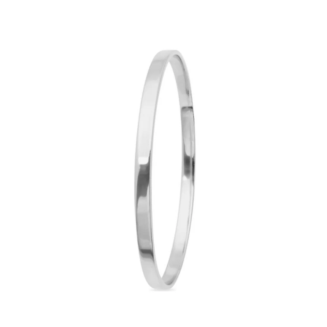 Eternal Elegance 925 Sterling Silver Rhodium-Plated Plain Bangle - Image 8