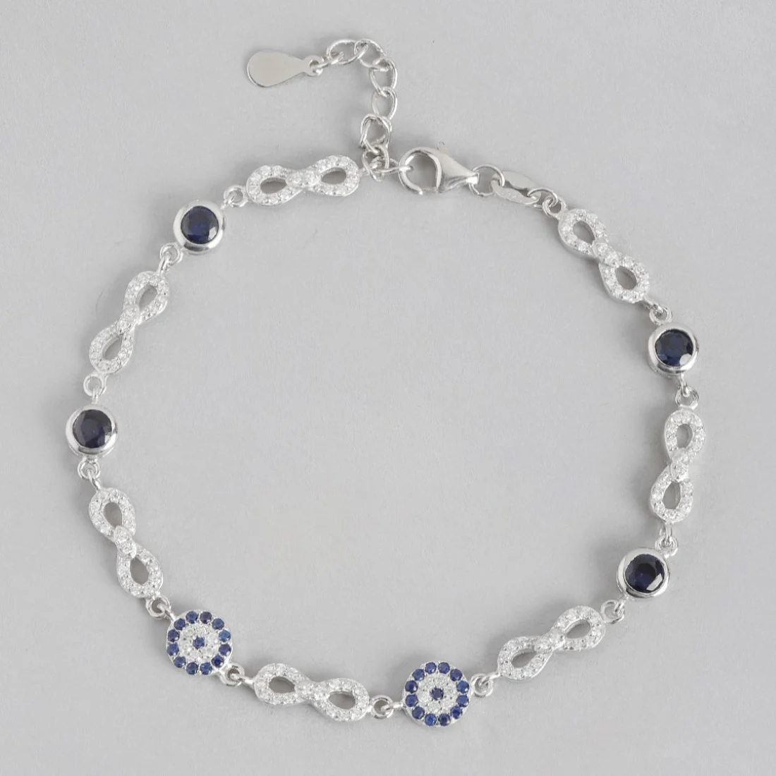 Eternal Elegance Cubic Sparkle Zirconia Rhodium-Plated Infinity Bracelet - Image 4