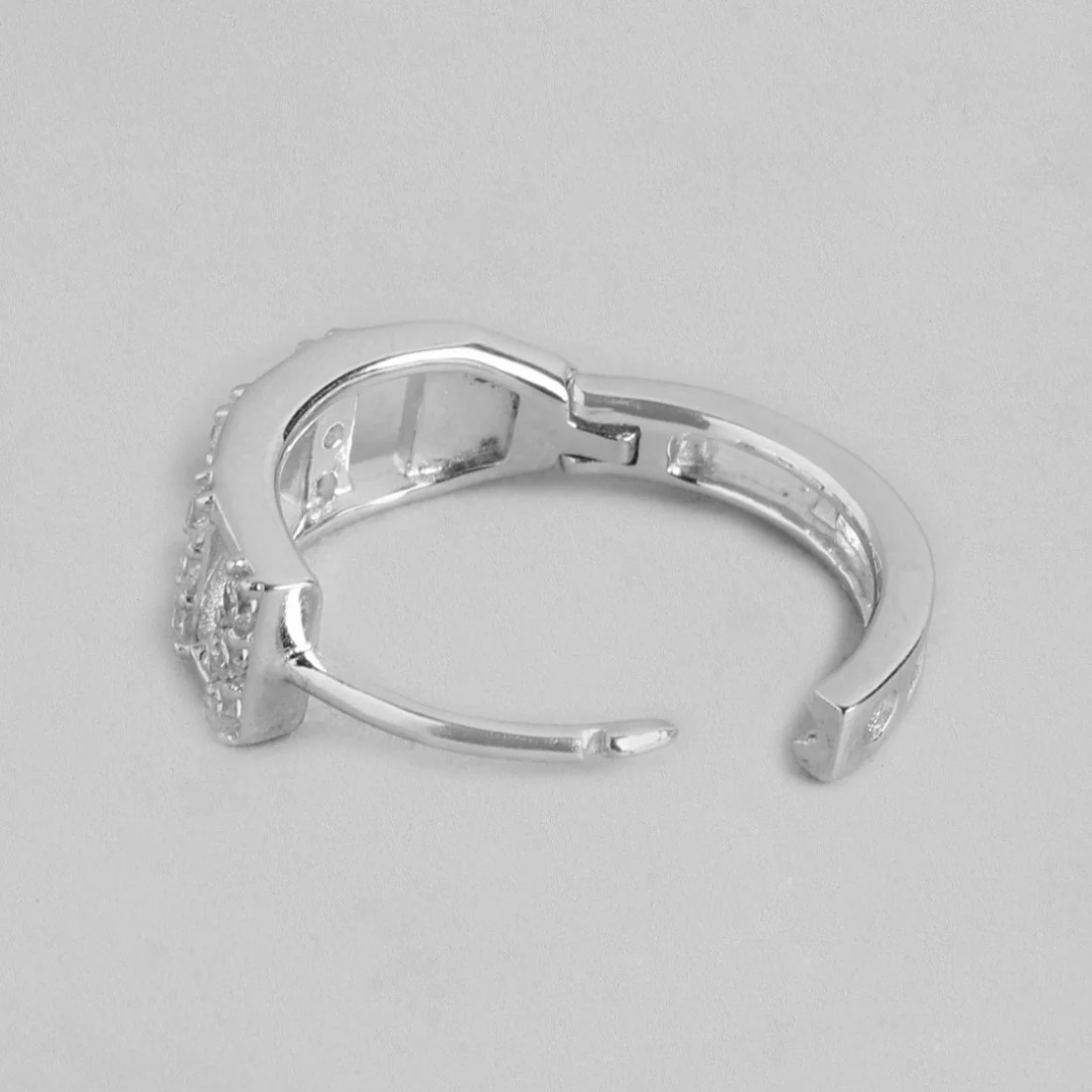 Eternal Hoop Radiance Rhodium-Plated 925 Sterling Silver Earrings - Image 6