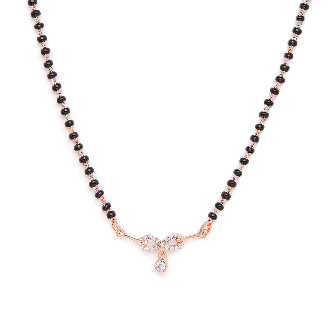 Infinity CZ Rose Gold Plated 925 Sterling Silver Mangalsutra - Image 5
