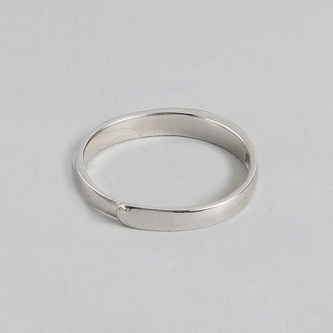 Eternal Infinity Rhodium-Plated 925 Sterling Silver Couple Ring (Adjustable) - Image 9