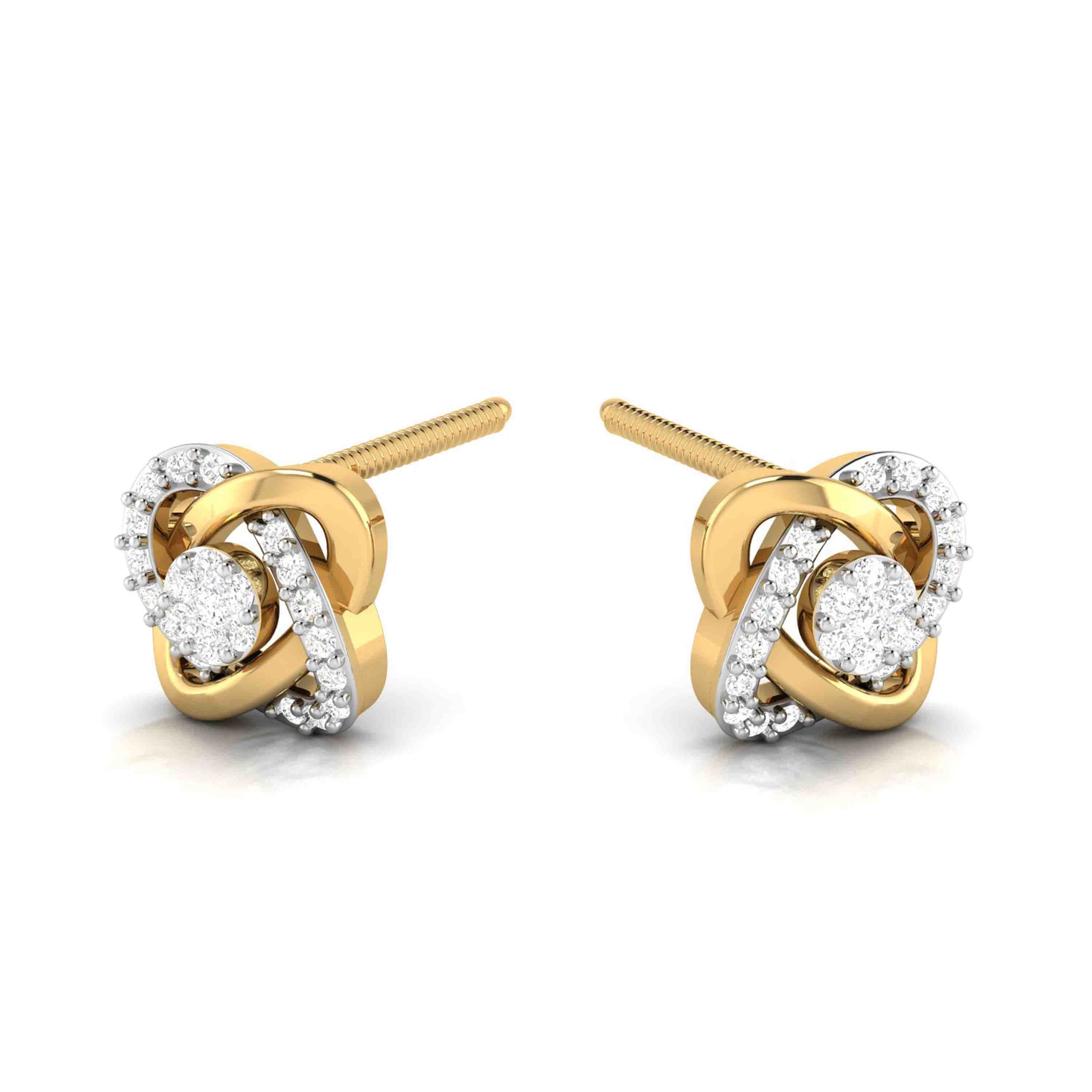 Eternal Knot Lab-Grown Diamond Stud Earrings - Image 4