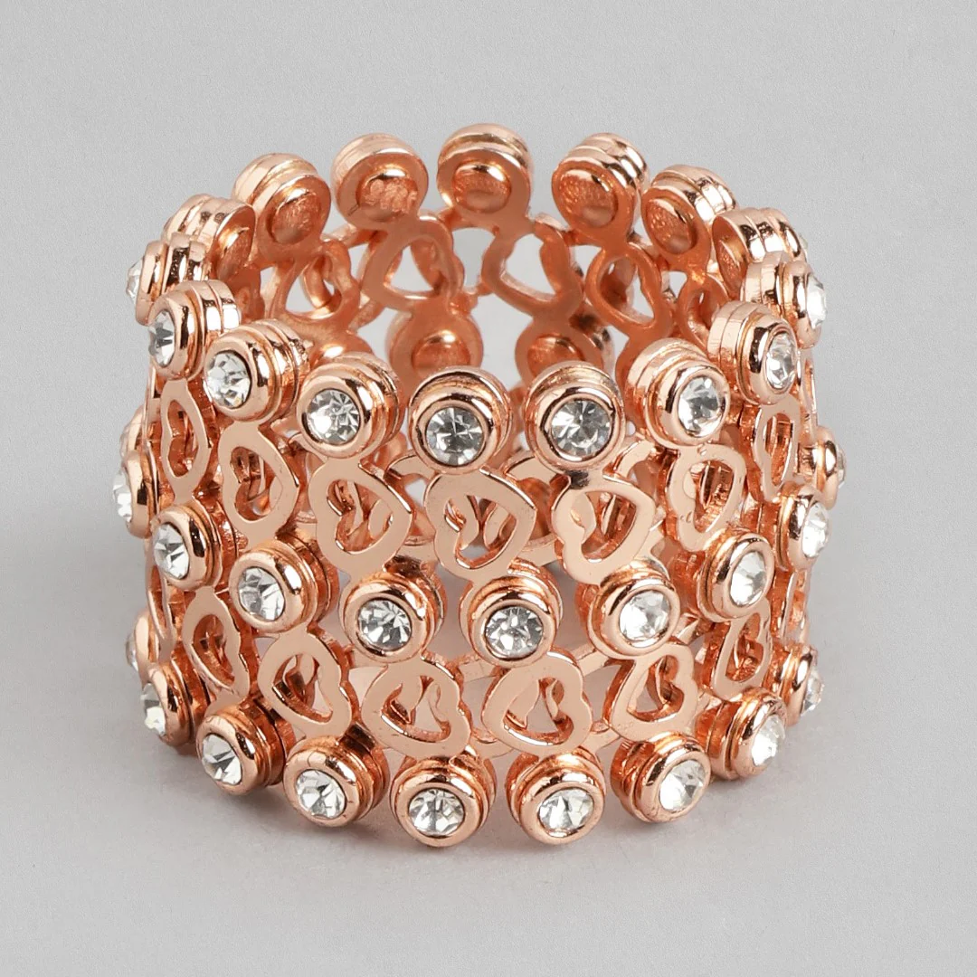 Eternal Love 925 Sterling Silver Rose Gold Plated Heart Bracelet - Image 4